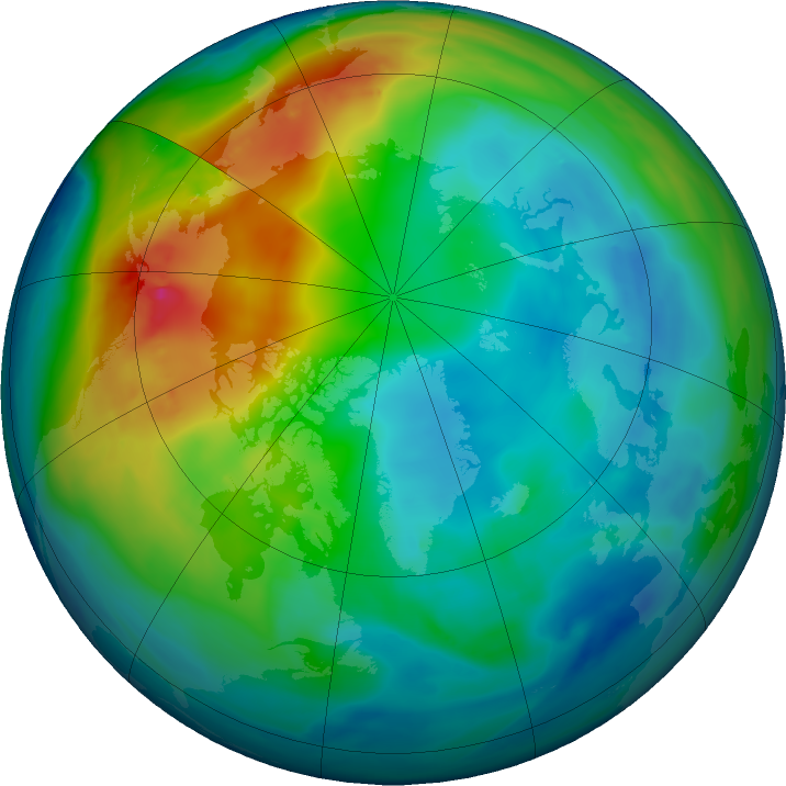 Arctic ozone map for 25 November 2019